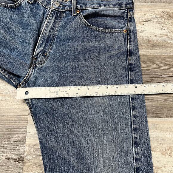 Levis 505 Mens 36x31 Regular Straight Fit Faded Distressed Denim Jeans Red‎ Tab - Picture 10 of 11